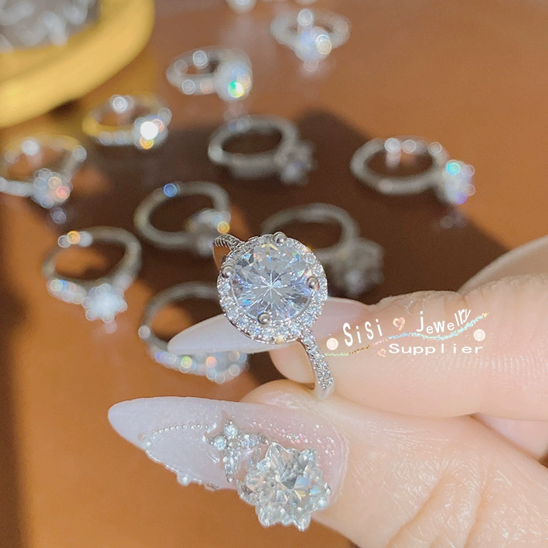 SISI Chan Ruo Xinghe 1.0CT Жемчужина Девушка Свадебное агентство серия Золочение Яркий Огонь Лотерея 3A Живая Ротальная Окружность