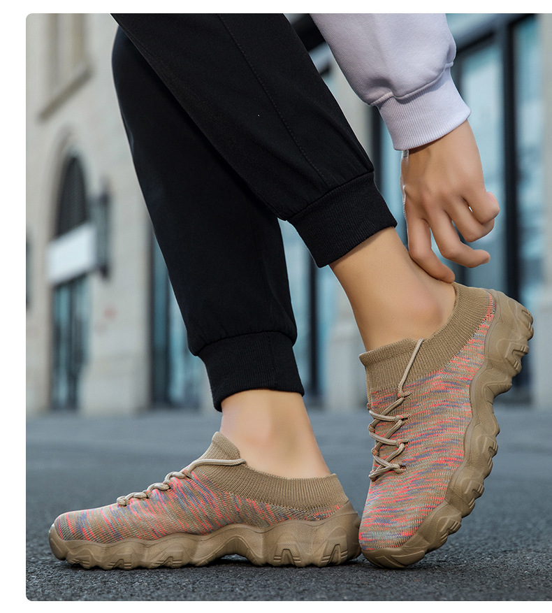 Summer Cross-border Large-size Versatile Fly-knit Breathable Lightweight Sports Casual Couples Outdoor Walking_vogvips.com