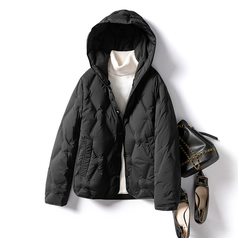 Winter short light and thin down jacket, for teenagers