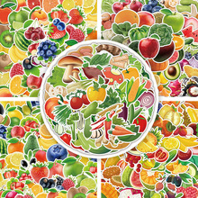 50/60/100贴不重复蔬菜水果涂鸦卡通贴纸儿童奖励手机水杯饭盒贴