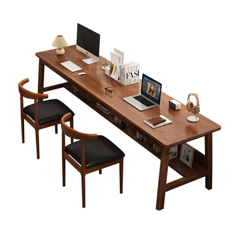 Mesa larga personalizada mayorista doble sala de estar larga mesa de escritorio de madera maciza mesa de computadora de trabajo mesa de estudio doméstica