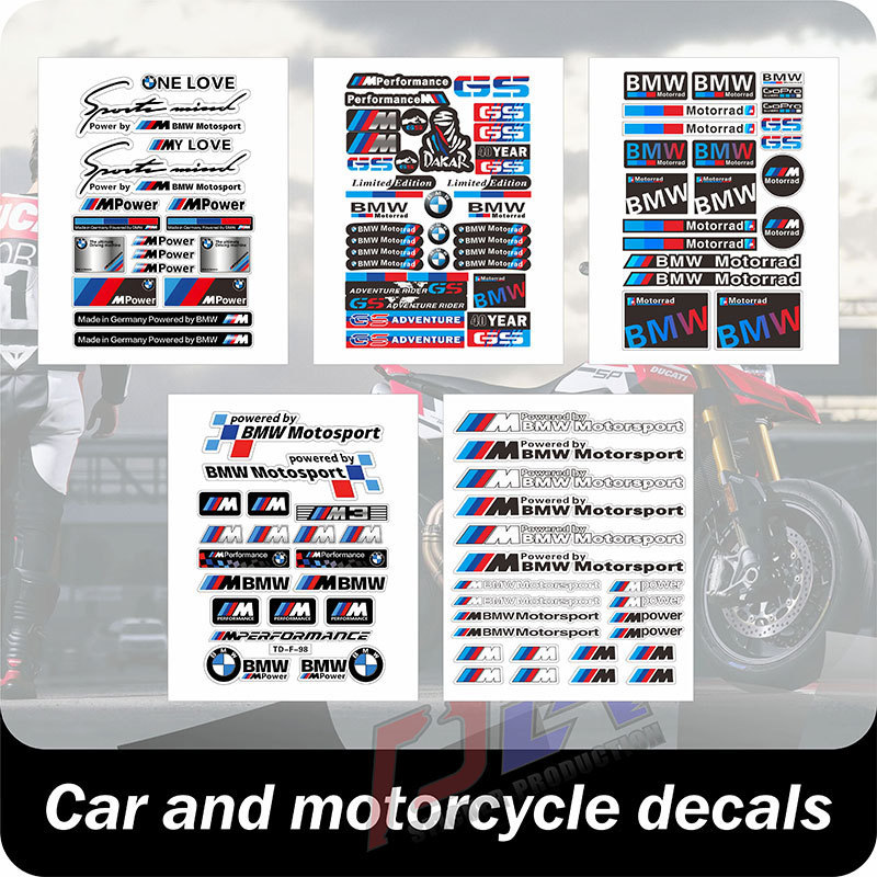 Suitable for Bmw Reflective Stickers, Personalized Motorcycle Pedal Car Decoration, Body Stickers, Modified Bmw Car Logos