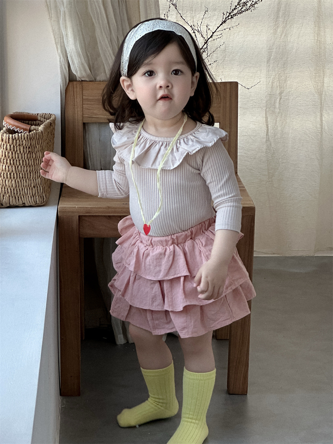 Conjunto de Blusa y Falda Corta Mameluco para Niñas de Algodón, Manga larga para Otoño