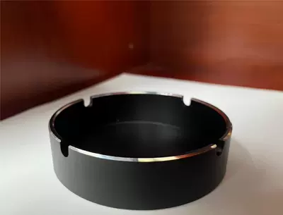 High-End Aluminum Alloy Ashtray for Commercial Use in Hotel Rooms and Offices, Simple and Modern, Anti-Fall, Durable, Desktop Ashtray (Car ashtray) - black-outer-diameter-100mmheight-25mmwall-thickness-30mm