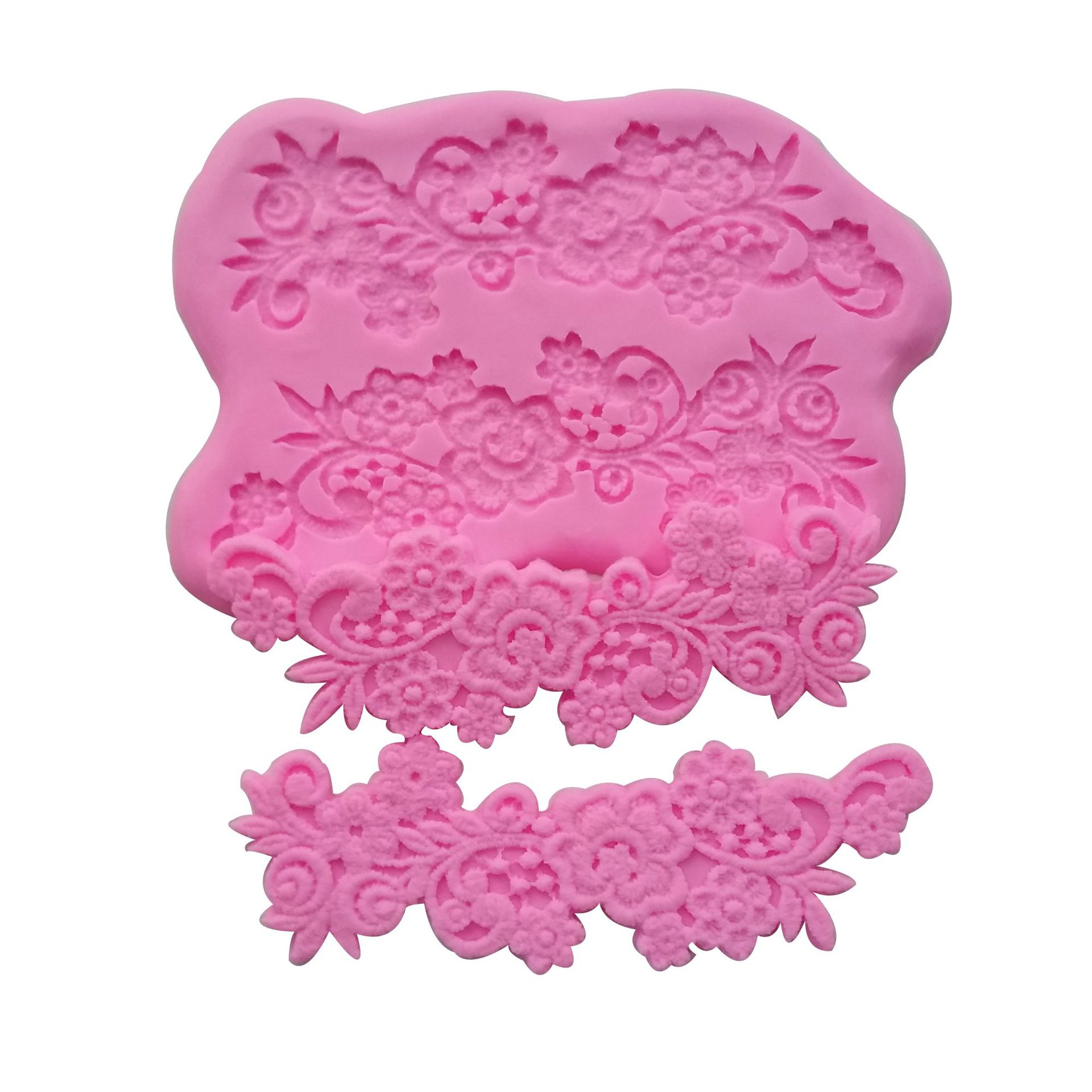 Fondant encaje pastel de encaje molde pastel de tela patrón en relieve de silicona molde herramientas para hornear ventas directas de la fábrica