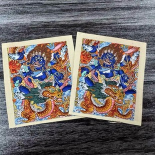 K0006110 Xizang Hot Gong Nepalese Hand-Painted Thangka Big Black Sky 4×5 Card Core