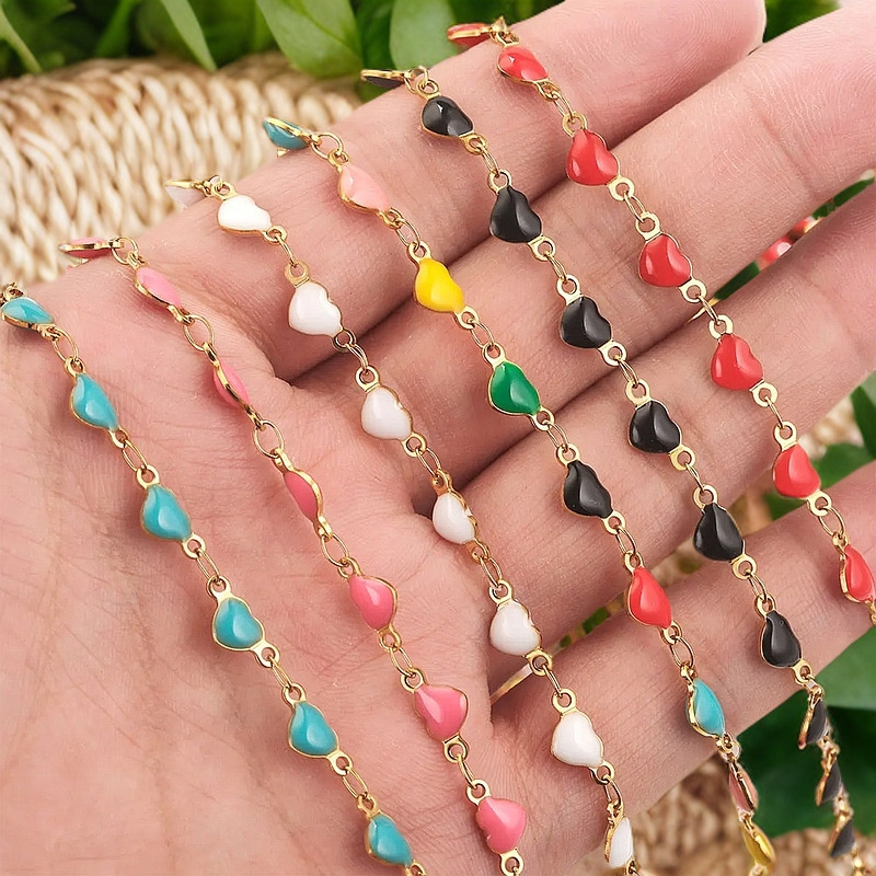 18g Weight Chain Jewelry Making Type DIY Ornament Accessories Classification 1 Piece Quantity 316 Stainless Steel Material Heart Shape Pattern All Seasons Season Plating Design Classic Style Style 1 Piece 316 Stainless Steel DIY Ornament Accessories Chain Classic Style Heart Shape 4