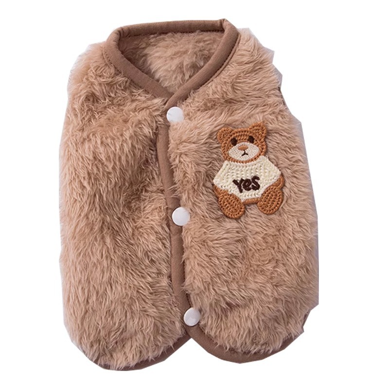 Otoño y invierno perros adorables osos pegatinas Cardigan camiseta perros pequeños y medianos Teddy gatos mascotas ropa de perro caliente