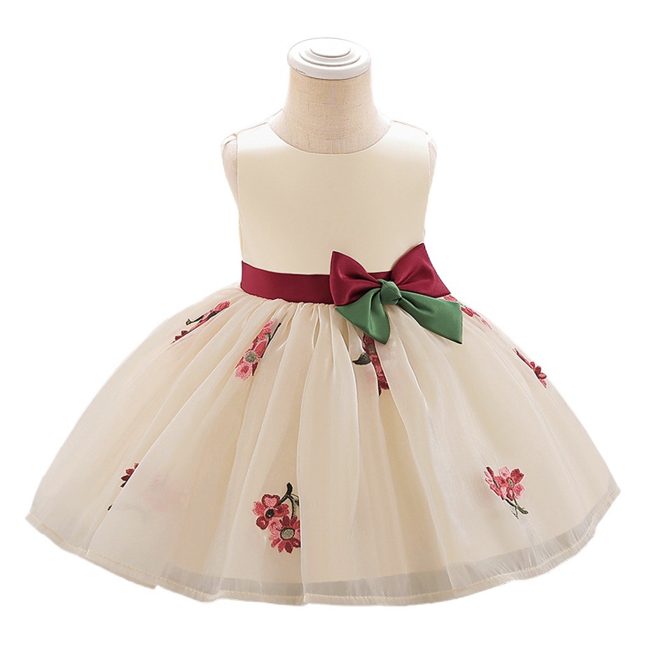 Vestido de banquete de cumpleaños de bebé infantil nuevo vestido de princesa Bordado de hilo de vidrio europeo y americano transfronterizo