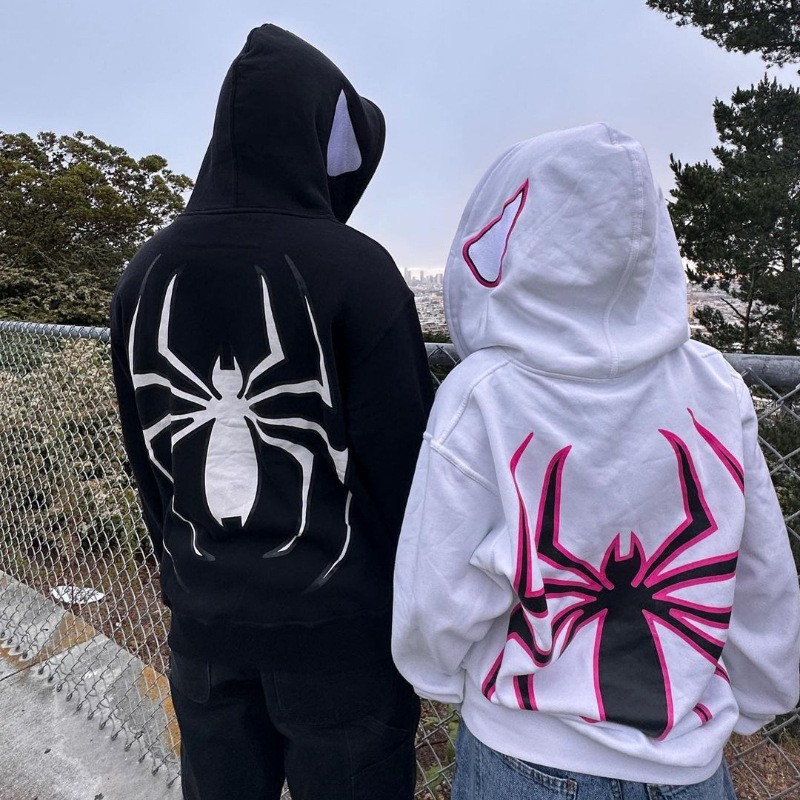 Y2k Men Streetwear Hoodie Spider Punk Zip Up Hoodies Graphic Oversized Sweatshirt Gothic Harajuku Kpop Alt Men Clothes_voghion.com