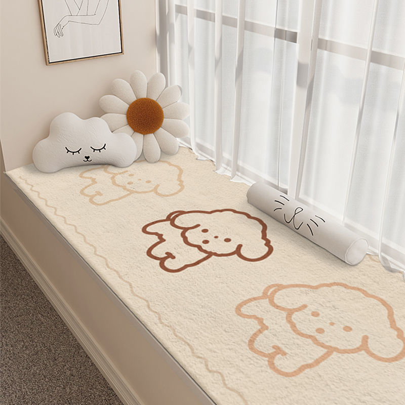 Animal de dibujos animados dormitorio alfombra de cama sala de estar doméstica alfombra de cachemira encantadora suave cuatro estaciones alfombra de ventana flotante universal