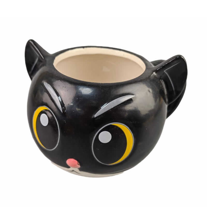 Estrictamente seleccionado transfronterizo pequeño gato negro taza película de dibujos animados lindo Taza de cerámica café pareja taza de agua gato negro taza de Sheriff