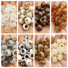 亚克力双色大孔桶珠仿玉散圆珠 DIY手机链鞋带汉服衬衫腰带装饰珠