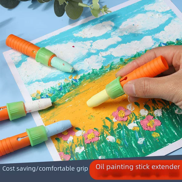 Oil painting stick extender pen set life extension crayon heavy color crayon auxiliary tool children's painting pencil sharpener