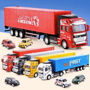 Alloy Large Truck Container Kidsren's Extra Large Artificial Red Truck Model Transport Toy Car 6 to 12 Years Old