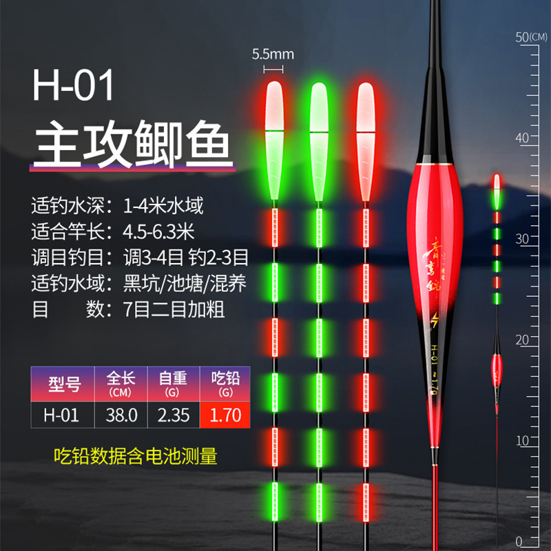 高灵敏7目2目加粗日夜两用夜光漂超亮醒目电子漂夜钓鲫鱼漂浮漂|undefined