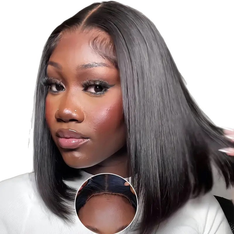 Amazon nuevos productos Europeos y estadounidenses pelucas de cabello corto y recto para mujeres negras bobbing cubierta de cabello corto y recto cubierta de cabello