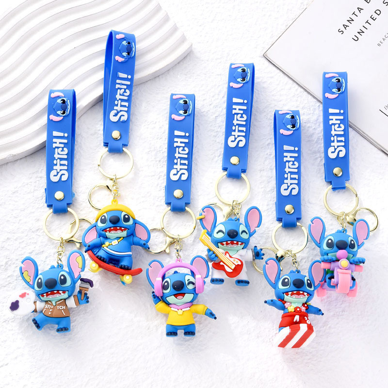 New Street Stitch Keychain Cartoon Animation Stitch Doll Pendant Backpack Pendant Car Key Chain