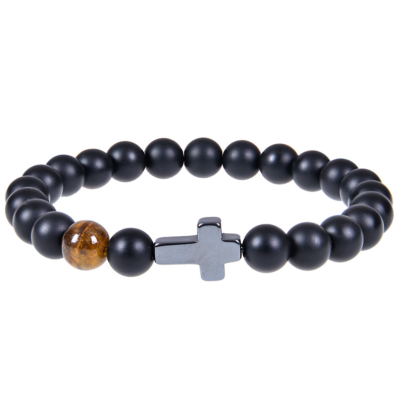 Casual Round Tiger Eye Tigereye Frosted Stone Bracelets display picture 2