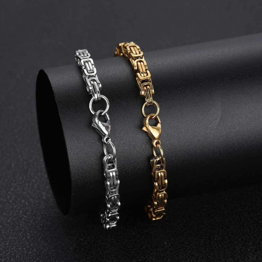 98g Weight Bracelets, Necklace Classification 1 Piece Quantity Daily Occasion 304 Stainless Steel Material Solid Color Pattern All Seasons Season Unisex Gender Plating Design Hip-Hop Style Wholesale Jewelry Hip-Hop Solid Color 304 Stainless Steel Plating Bracelets Necklace 8