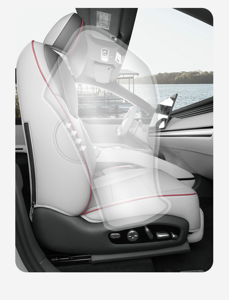 Xiaopeng MONA L03 Special Car Seat Cover, All-Season Universal Full-Coverage Cushion, Leather Breathable Perforated Seat Cover