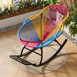 ins 风彩色懒人摇摇椅阳台家用客厅休闲躺椅办公室午休坐躺两用椅