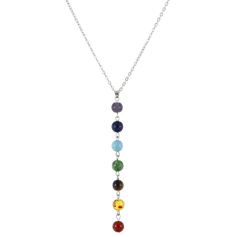 Simple Style Round Artificial Gemstones Beaded Women's Pendant Necklace 1 Piece display picture 5