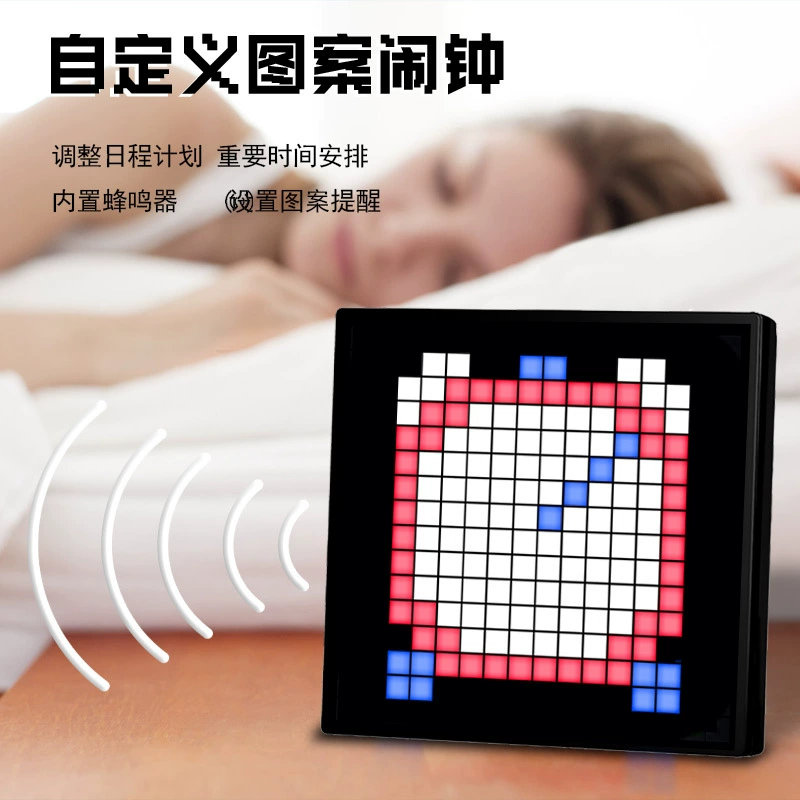 LED pixel display ID16 (16×16) table photo frame, Bluetooth DIY square pixel art