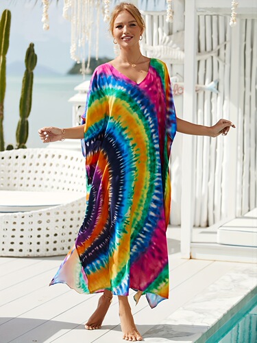 Women's Robe Sunscreen Swimsuit Cover Up Summer Long V Neck