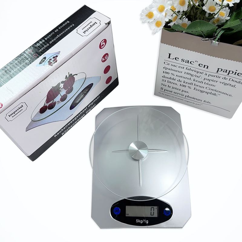 KE - 5 báscula de cocina pequeña báscula electrónica doméstica báscula de horneado de alimentos báscula de 5kg báscula de cocina de vidrio báscula de medicina báscula de gramo