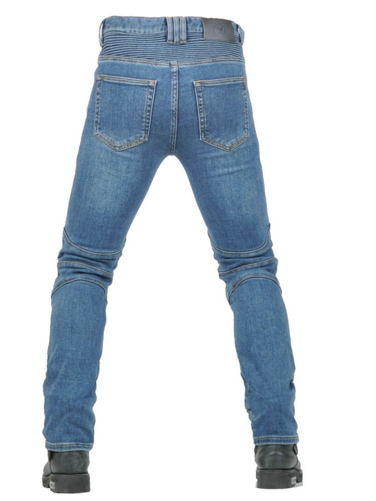 VOLERO Wo Lei Gong Pantalones de ciclismo de motocicleta Hombres y mujeres Pantalones de mezclilla Harley de motocicleta anti-caída de cuatro estaciones para protección de silicona