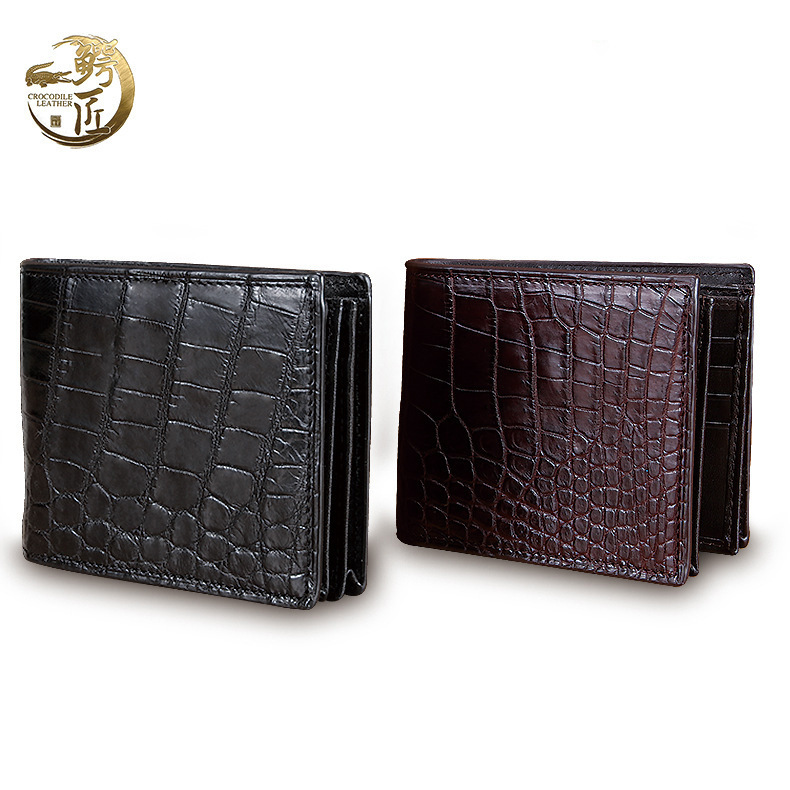 Thailand Alligator Wallet Men's Business Wallet Genuine Leather Short Men's Multi-Card Coin Wallet