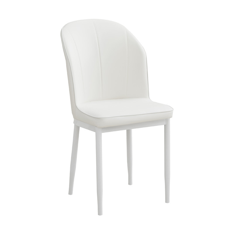 Silla de respaldo simple moderna silla de cuero silla de ocio silla de comedor de paquete suave silla de negociación silla de comedor de tres filas