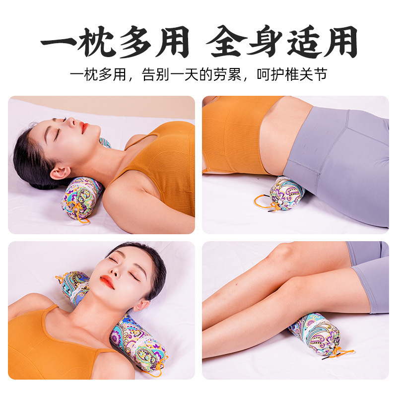 老艾坊艾草頚椎枕キャンディー型頚椎枕家庭用シングル枕芯円筒枕卸売り首保護枕|undefined