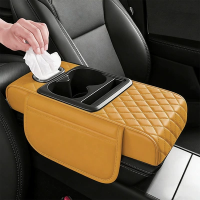 Armrest box pad Universal Car Armrest Pad, Car - ideal-orange-upgraded-model-with-tissue-box