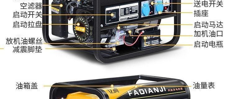 Inverter Gasoline Generator 220V for Home and Outdoor Use, Small, Silent, Portable, 3/5/8Kw, Ten Kilowatts, Three-Phase, 380 Volts
