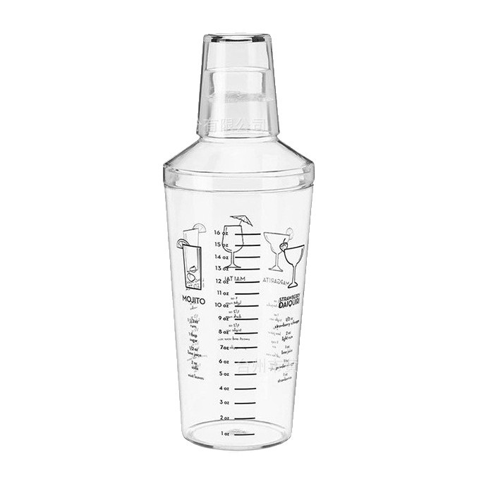 Personalización de nuevo plástico PS blender blender cóctel transparente mezclador de té de leche shaker engrosado taza de vino