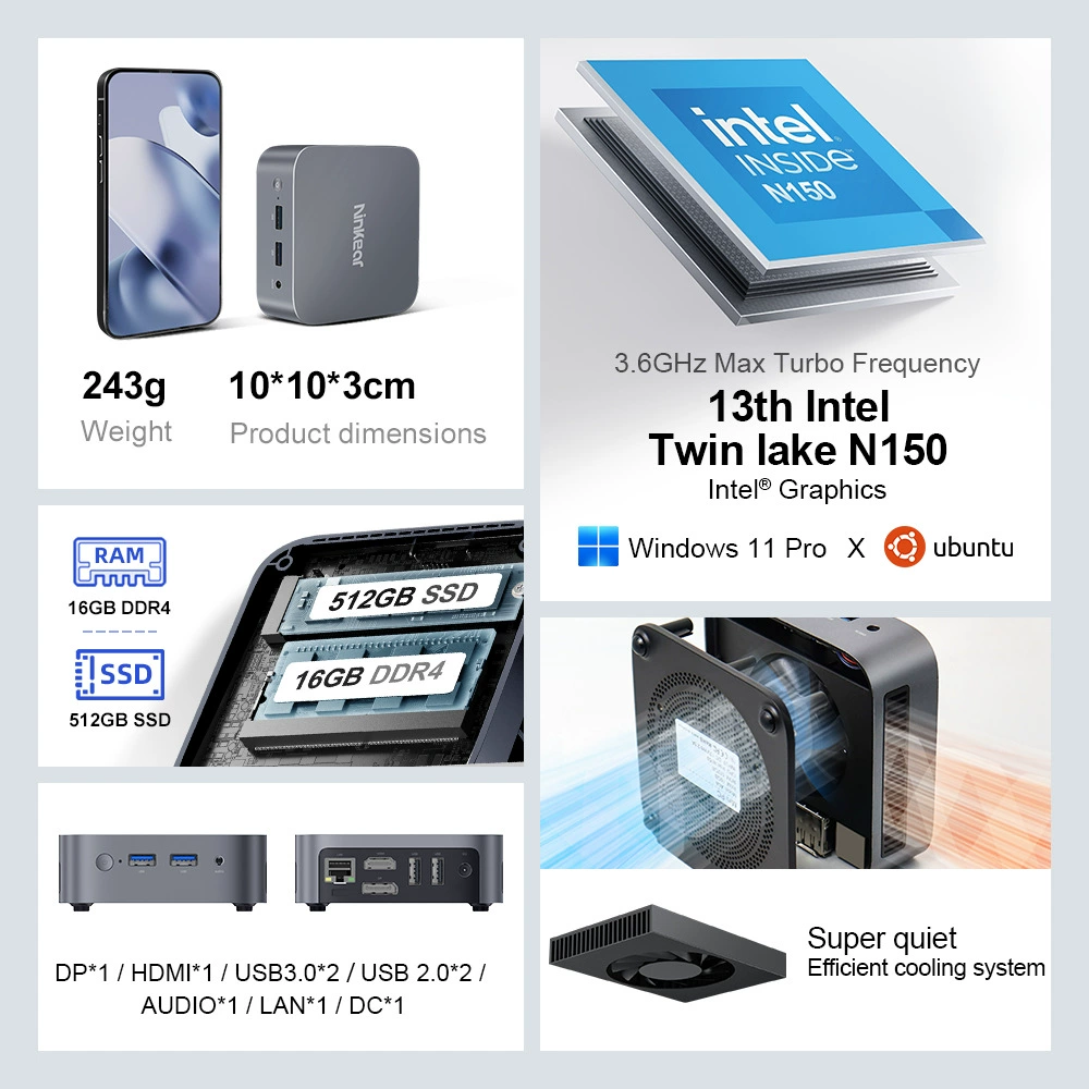 Ninkear MBOX11 чип N150 поддерживает 4K маленький MINIPC несёт одну коробку overseas склад доставка