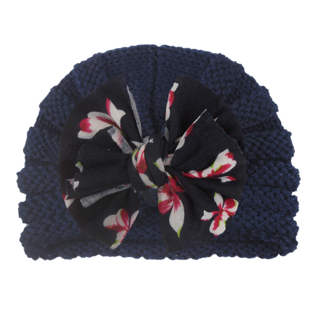 Children Unisex Fashion Bow Knot Printing Wool Cap display picture 6