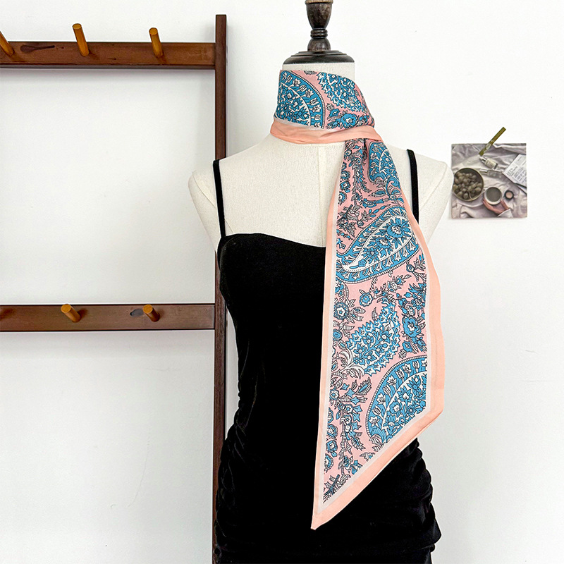 Bufanda de seda, atmósfera coreana, nuevo temperamento, cinta de esquina afilada de moda, cinturón de seda de imitación, bufanda con cuello