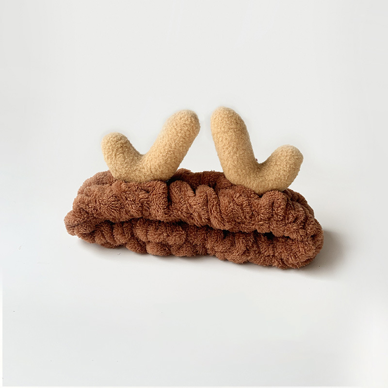 [Venta al por mayor de fábrica] 2022 de dibujos animados de algodón de estilo coreano Internet celebridad mujer franela lavado de cara maquillaje diadema