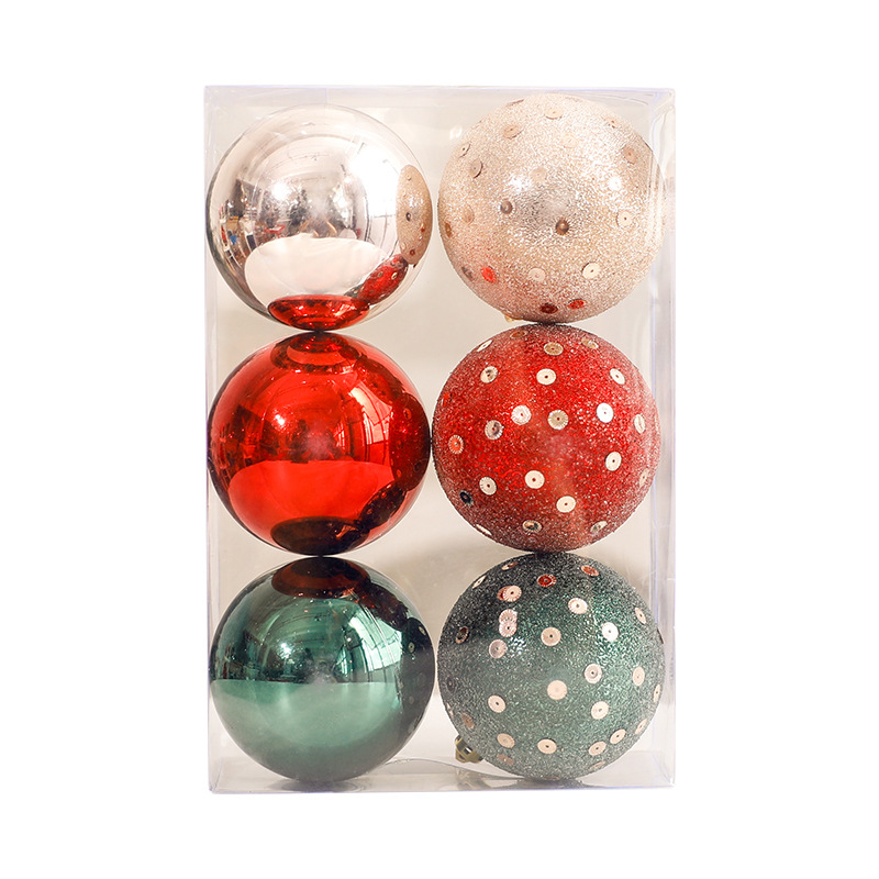 Decoraciones de Navidad Bolas de Navidad rojo, blanco y verde manchas Bolas de Navidad colgantes de árboles de Navidad dibujadas a mano Bolas de Navidad plásticas