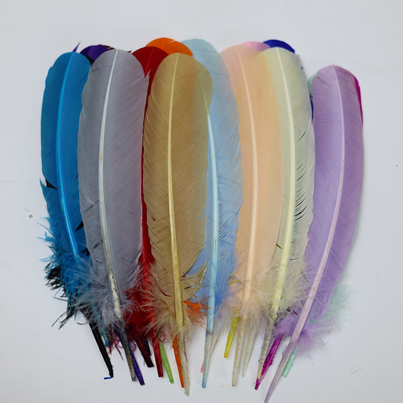 Wholesale 27-32cm color turkey nest feather diy feather clothing design decorative accessories headdress hair accessories