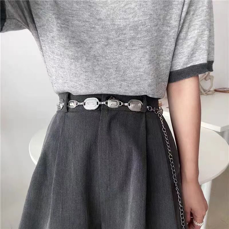 Bohemia retro plata metal mariposa cinturón cinturón de nicho accesorios de estilo nacional vestido