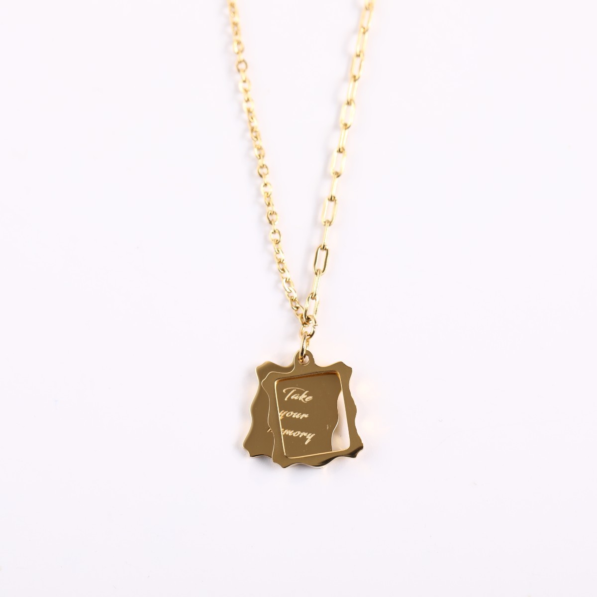 Fashion Double-layer Letter Pendant Gold Plating 18k Titanium Steel Necklace display picture 4