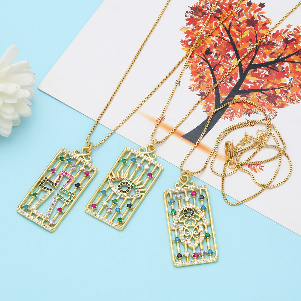 Fashion Copper Cross Heart shape Crown Necklace Daily Zircon Copper Necklaces