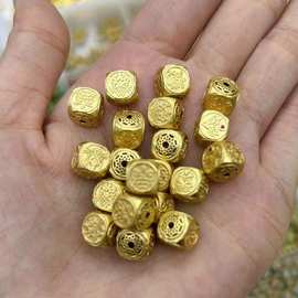 铜合金DIY配饰四面财神隔珠通孔配件饰品直径8mm孔2mm批手工DIY