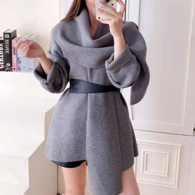 松弛感围巾领针织毛衣女秋冬新款时尚气质穿搭高级感跨境女装上衣|undefined