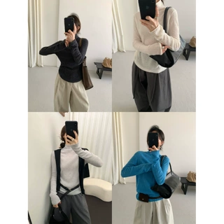 TG 羊毛质感基础百搭显瘦半高领打底针织毛衣女2025秋季新款25868