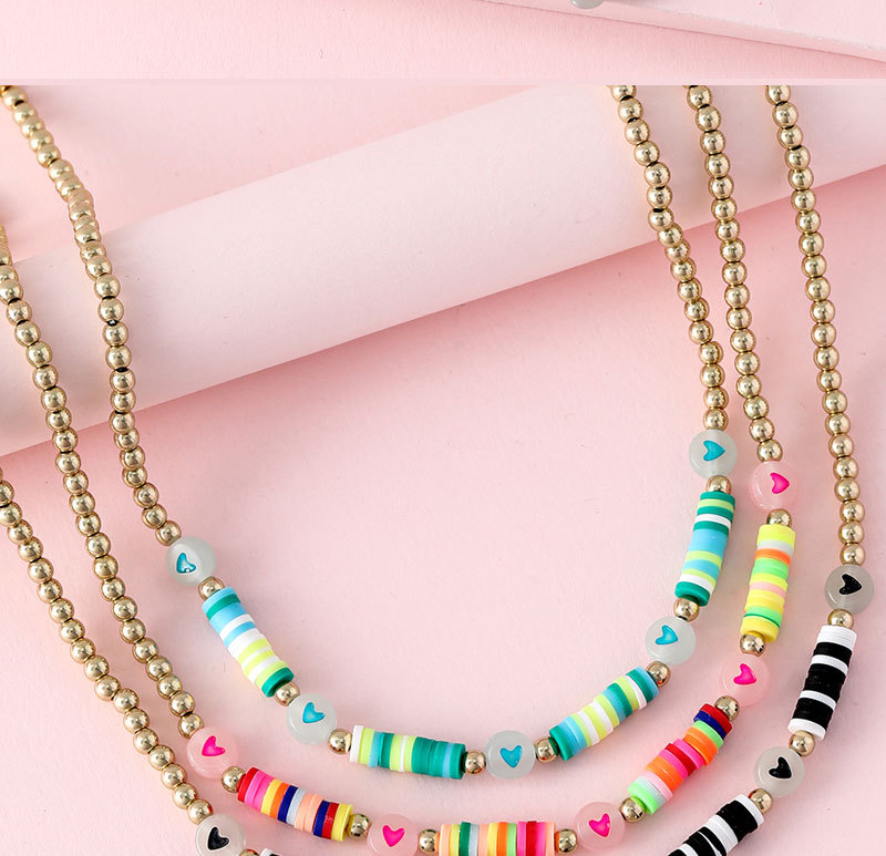 Fashion Heart Shape Plastic Resin Beaded Stoving Varnish Girlu0027S Necklace 1 Set